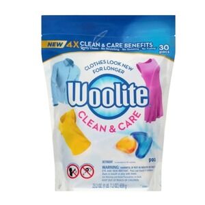 Woolite‎ Clean & Care Laundry Detergent Pacs 30 Count Delicates Gentle Cleaning